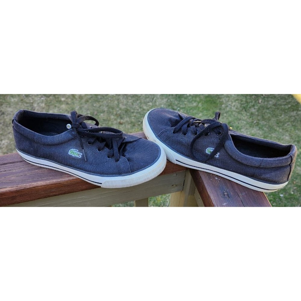 LaCoste Alligator Shoes Lyndon Lace Up US 8 Black Sneakers W 312 LYV 801 - Picture 4 of 8